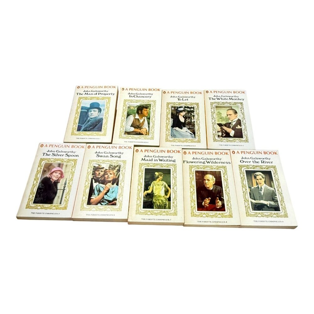 Vintage Forsyte Chronicles Penguin 9 Book Box Set TV Series BBC Tie-In 1960s